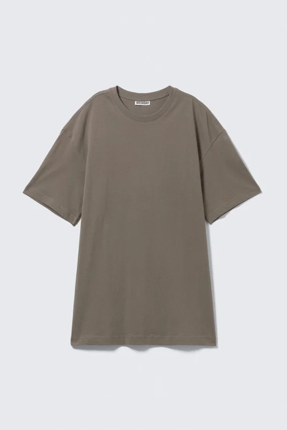 Oversized Cotton T-Shirt Dress – Dusty Grey Oversized Cotton T-Shirt Dress – Dusty Grey