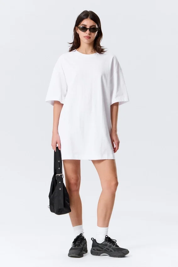 Oversized Cotton T-Shirt Dress – White Oversized Cotton T-Shirt Dress – White