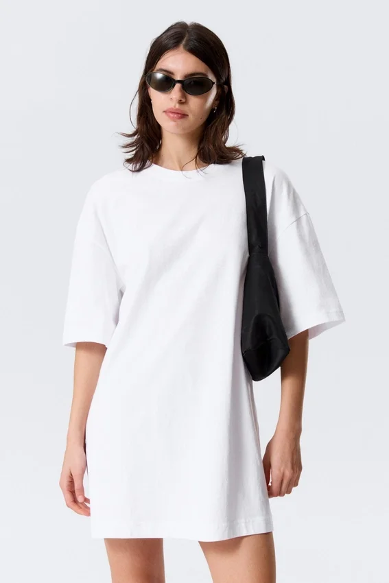 Oversized Cotton T-Shirt Dress – White Oversized Cotton T-Shirt Dress – White