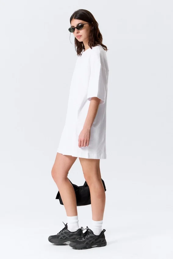 Oversized Cotton T-Shirt Dress – White Oversized Cotton T-Shirt Dress – White