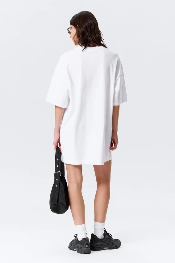 Oversized Cotton T-Shirt Dress – White Oversized Cotton T-Shirt Dress – White