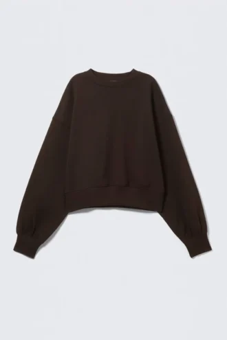 Oversized Crewneck Sweatshirt – Dark Brown Oversized Crewneck Sweatshirt – Dark Brown