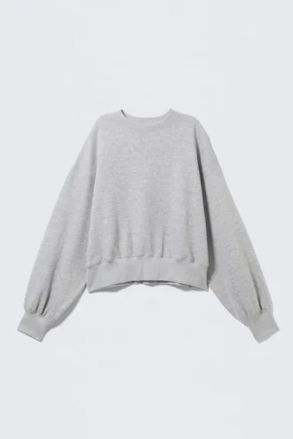 Oversized Crewneck Sweatshirt – Grey Melange