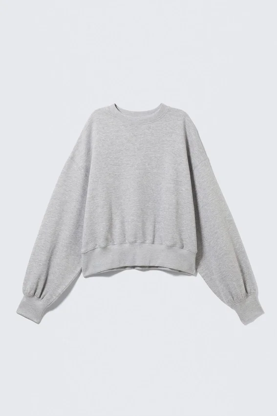 Oversized Crewneck Sweatshirt – Grey Melange Oversized Crewneck Sweatshirt – Grey Melange