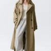 Oversized Double-Breasted Canvas Trench Coat – Beige Oversized Double-Breasted Canvas Trench Coat – Beige