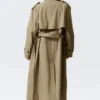 Oversized Double-Breasted Canvas Trench Coat – Beige Oversized Double-Breasted Canvas Trench Coat – Beige