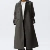 Oversized Double-Breasted Canvas Trench Coat – Dark Grey Oversized Double-Breasted Canvas Trench Coat – Dark Grey