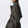 Oversized Double-Breasted Canvas Trench Coat – Dark Grey Oversized Double-Breasted Canvas Trench Coat – Dark Grey