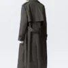 Oversized Double-Breasted Canvas Trench Coat – Dark Grey Oversized Double-Breasted Canvas Trench Coat – Dark Grey