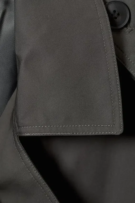 Oversized Double-Breasted Canvas Trench Coat – Dark Grey Oversized Double-Breasted Canvas Trench Coat – Dark Grey