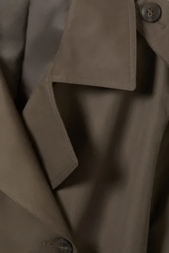 Oversized Double-Breasted Canvas Trench Coat – Dark Mole Oversized Double-Breasted Canvas Trench Coat – Dark Mole