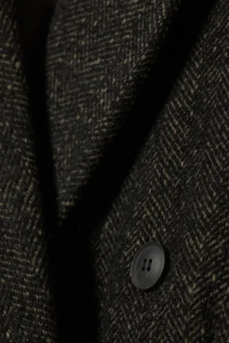 Oversized Double-Breasted Wool-Blend Coat – Dark Brown
