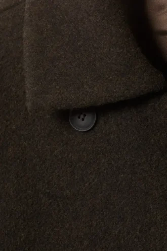Oversized Double-Breasted Wool Blend Coat – Dark Brown Melange Oversized Double-Breasted Wool Blend Coat – Dark Brown Melange