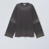 Oversized Double Dyed Longsleeve Top – Black Fade Oversized Double Dyed Longsleeve Top – Black Fade