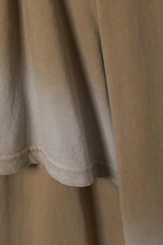 Oversized Double Dyed Longsleeve Top – Dark Beige Fade Oversized Double Dyed Longsleeve Top – Dark Beige Fade