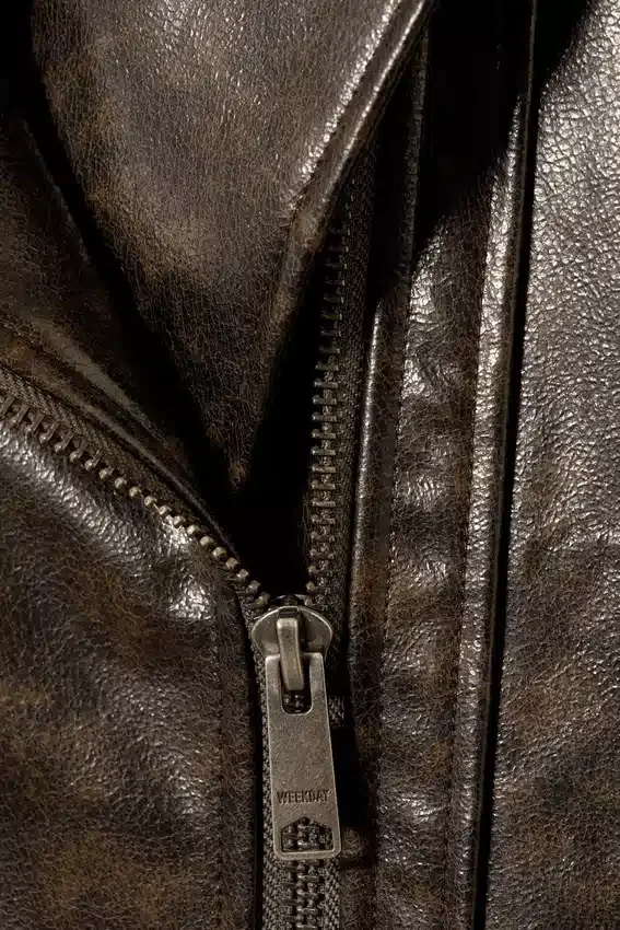 Oversized Faux Leather Biker Jacket – Dark Brown Oversized Faux Leather Biker Jacket – Dark Brown