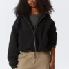 Oversized Fleece Zip Hoodie – Black Oversized Fleece Zip Hoodie – Black