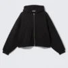 Oversized Fleece Zip Hoodie – Black Oversized Fleece Zip Hoodie – Black