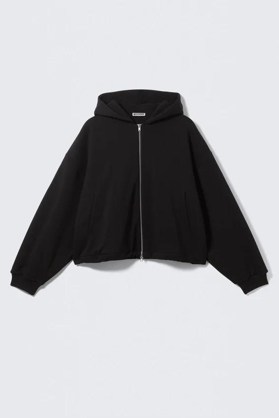 Oversized Fleece Zip Hoodie – Black Oversized Fleece Zip Hoodie – Black