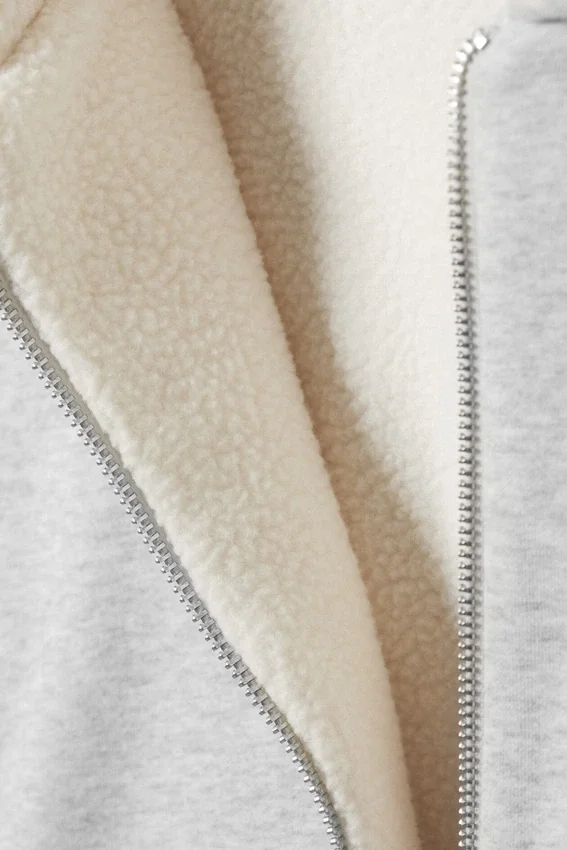 Oversized Fleece Zip Hoodie – Grey Melange Oversized Fleece Zip Hoodie – Grey Melange