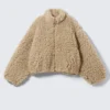 Oversized Fluffy Zip Jacket – Dusty Beige Oversized Fluffy Zip Jacket – Dusty Beige