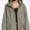 Oversized Funnel-Neck Canvas Parka – Khaki Green Oversized Funnel-Neck Canvas Parka – Khaki Green