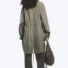 Oversized Funnel-Neck Canvas Parka – Khaki Green Oversized Funnel-Neck Canvas Parka – Khaki Green