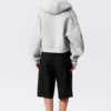 Oversized Funnel Neck Scuba Zip Hoodie – Grey Melange Oversized Funnel Neck Scuba Zip Hoodie – Grey Melange