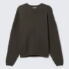 Oversized Graphic Knitted Cotton Sweater – Dark Mole – Back Print Oversized Graphic Knitted Cotton Sweater – Dark Mole – Back Print