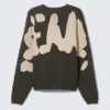 Oversized Graphic Knitted Cotton Sweater – Dark Mole – Back Print Oversized Graphic Knitted Cotton Sweater – Dark Mole – Back Print
