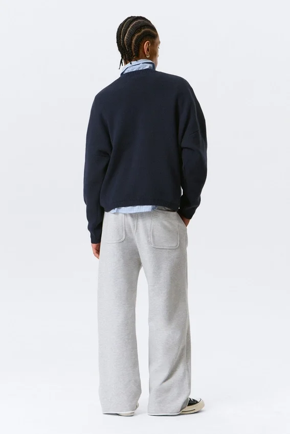 Oversized Graphic Knitted Cotton Sweater – Navy Blue – Alive Oversized Graphic Knitted Cotton Sweater – Navy Blue – Alive
