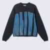 Oversized Graphic Knitted Cotton Sweater – Navy Blue – Alive Oversized Graphic Knitted Cotton Sweater – Navy Blue – Alive
