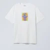 Oversized Graphic Printed T-Shirt – Hypno Purple Monster White Oversized Graphic Printed T-Shirt – Hypno Purple Monster White