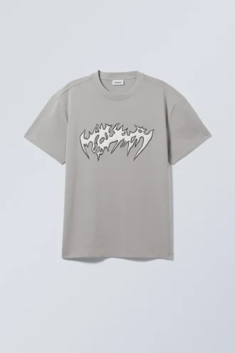 Oversized Graphic Printed T-Shirt – Spiky Metal Band