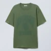 Oversized Graphic Printed T-Shirt – Washed Dark Green Oversized Graphic Printed T-Shirt – Washed Dark Green