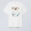 Oversized Graphic Printed T-Shirt – White – Blurry Dove Oversized Graphic Printed T-Shirt – White – Blurry Dove