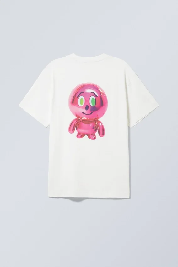 Oversized Graphic Printed T-Shirt – White – Shiny Guy Oversized Graphic Printed T-Shirt – White – Shiny Guy