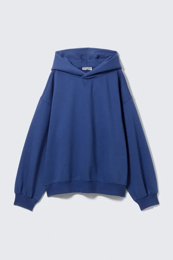 Oversized Heavy Cotton Fleece Hoodie – Dark Blue Oversized Heavy Cotton Fleece Hoodie – Dark Blue