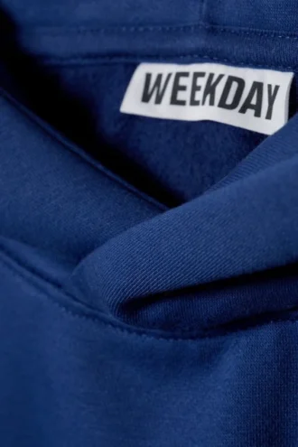 Oversized Heavy Cotton Fleece Hoodie – Dark Blue