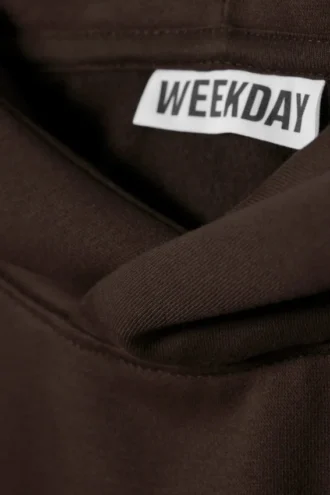 Oversized Heavy Cotton Fleece Hoodie – Dark Brown