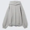 Oversized Heavy Cotton Fleece Hoodie – Grey Melange Oversized Heavy Cotton Fleece Hoodie – Grey Melange