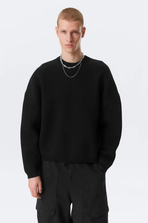 Oversized Heavyweight Cotton Sweater – Black Oversized Heavyweight Cotton Sweater – Black