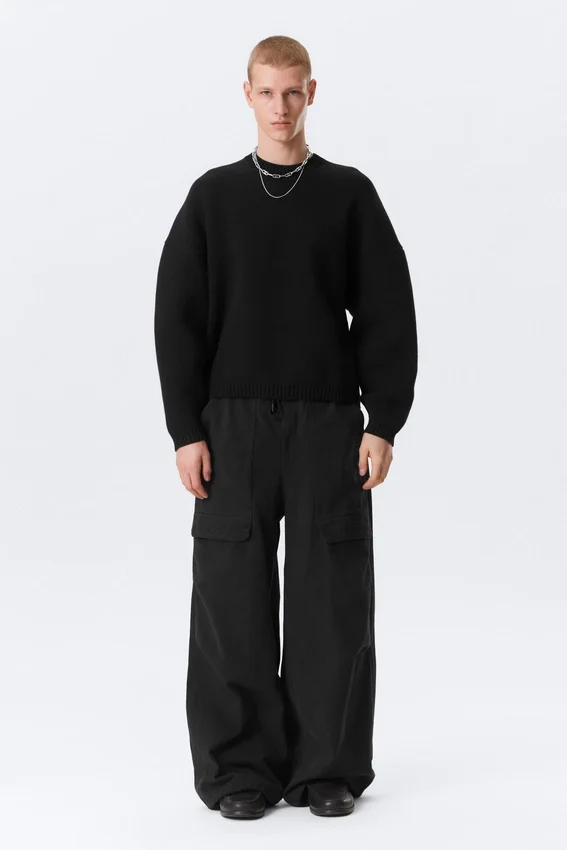 Oversized Heavyweight Cotton Sweater – Black Oversized Heavyweight Cotton Sweater – Black