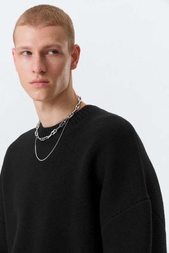 Oversized Heavyweight Cotton Sweater – Black Oversized Heavyweight Cotton Sweater – Black