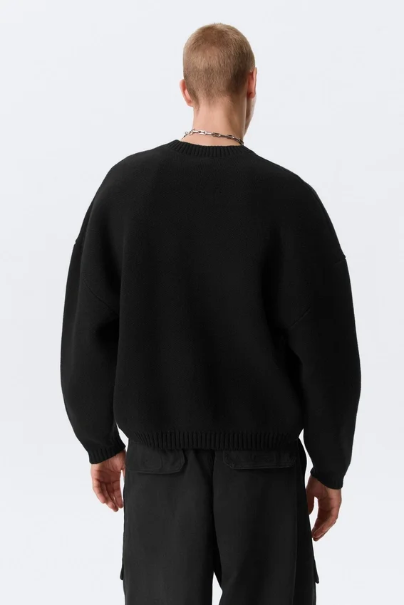 Oversized Heavyweight Cotton Sweater – Black Oversized Heavyweight Cotton Sweater – Black