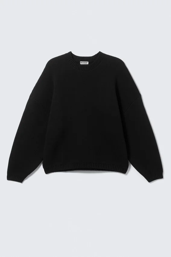 Oversized Heavyweight Cotton Sweater – Black Oversized Heavyweight Cotton Sweater – Black