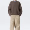 Oversized Heavyweight Cotton Sweater – Brown Melange Oversized Heavyweight Cotton Sweater – Brown Melange