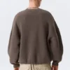 Oversized Heavyweight Cotton Sweater – Brown Melange Oversized Heavyweight Cotton Sweater – Brown Melange