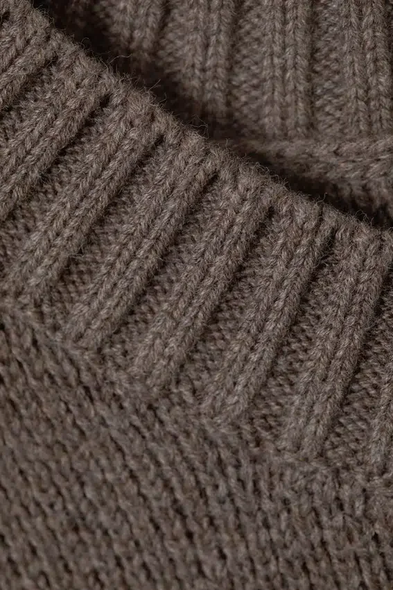 Oversized Heavyweight Cotton Sweater – Brown Melange Oversized Heavyweight Cotton Sweater – Brown Melange