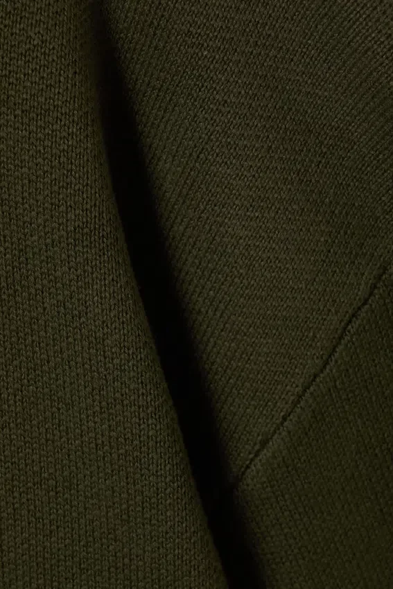 Oversized Heavyweight Cotton Sweater – Dark Khaki Green Oversized Heavyweight Cotton Sweater – Dark Khaki Green